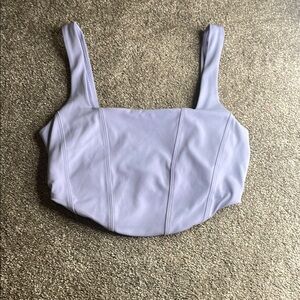 All in Motion Purple Sleeveless Bustier Crop Tank Top
